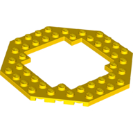 Lego Plate Special 10 x 10 Octagonal Opening / Yellow