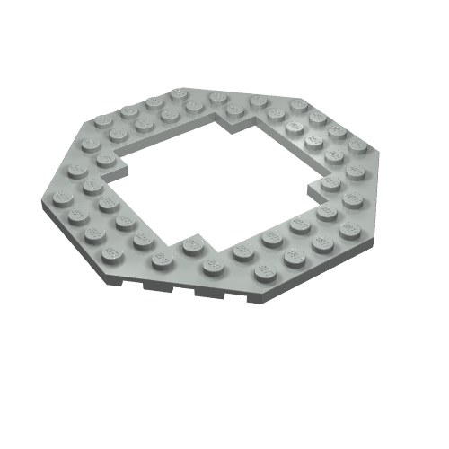 Lego Plate Special 10 x 10 Octagonal Opening / Light Gray