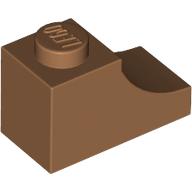 Lego Brick Curved 2 x 1 with Inverted Cutout / Medium Nougat