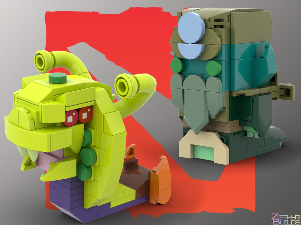 Lego DOTA 2 Plaguespreaders Brickheadz (Venomancer and Necrophos)