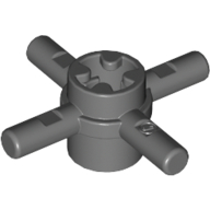Lego Technic Axle Connector Hub with 4 Bars at 90° / Dark Bluish Gray