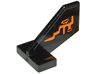 Lego Tail Shuttle, Small with Orange Lines Pattern on Both Sides (Stickers) - Set 8080 / Black