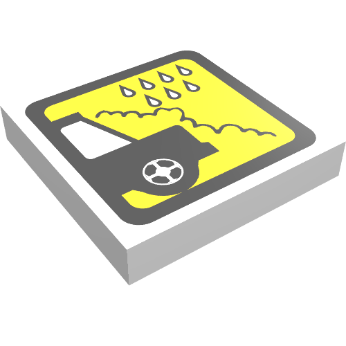 Lego Tile 2 x 2 with Car Wash and Water Drops Print