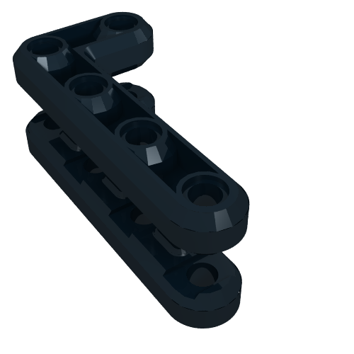 Lego Technic Beam 3 x 7 L-Shape Double / Black