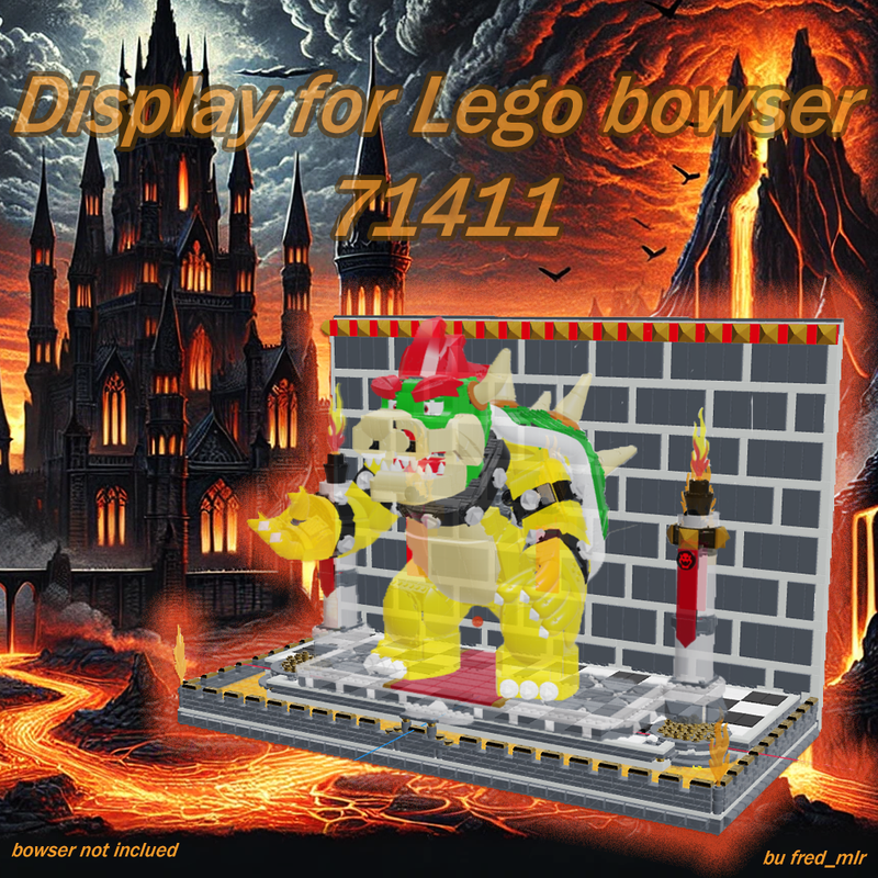 Lego Epic Display Stand and Background for LEGO Bowser (set 71411)