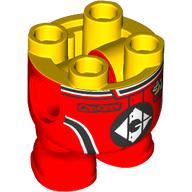 Lego Minion Body, Red Racing Suit, White/Black Logo print