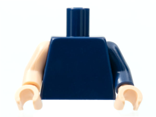 Lego Torso Plain / Dark Blue Arm Left / Light Nougat Arm Right / Light Nougat Hands