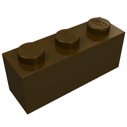 Lego Brick 1 x 3 / Dark Brown