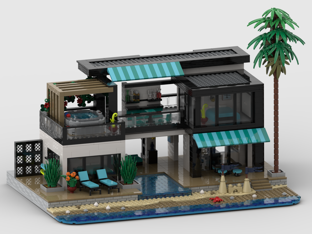 Lego Caribbean Beach Villa - Beach Side