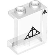Lego Panel 1 x 2 x 2 with Black Deadly Hallows Print