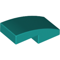 Lego Brick Curved 2 x 1 No Studs [1/2 Bow] / Dark Turquoise