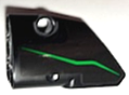 Lego Technic, Panel Fairing # 1 Small Smooth Short, Side A with Bright Green Stripe Pattern (Sticker) - Set 42170