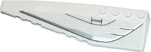 Lego Wedge 12 x 3 Left with DC Javelin Spaceship Pattern (Sticker) - Set 76028