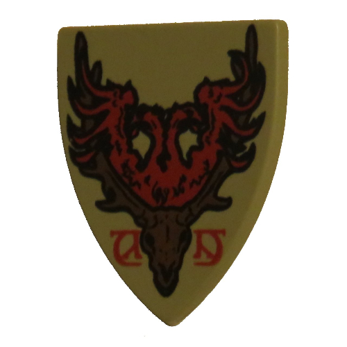 Lego Shield Triangular with Durmstrang Stag Coat of Arms Print