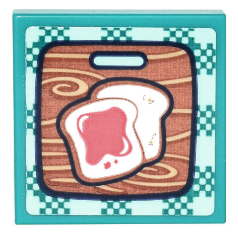 Lego Tile 2 x 2 with Checkered Placemat, Cutting Board, Jelly Sandwich Pattern (Sticker) - Set 41700