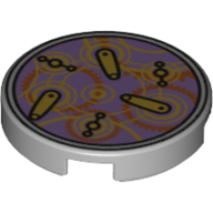 Lego Tile Round 2 x 2 with Time Gears Print