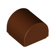 Lego Brick Curved 1 x 1 x 2/3 Double Curved Top, No Studs / Reddish Brown