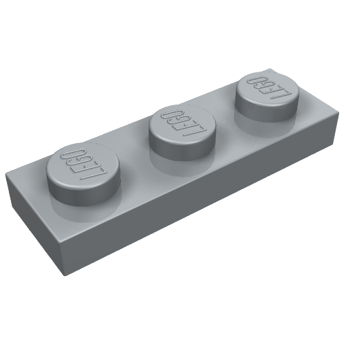 Lego Plate 1 x 3 / Pearl Light Gray