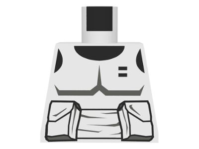 Lego Torso SW Armor Scout Trooper Pattern (Dark Gray Accents) / White