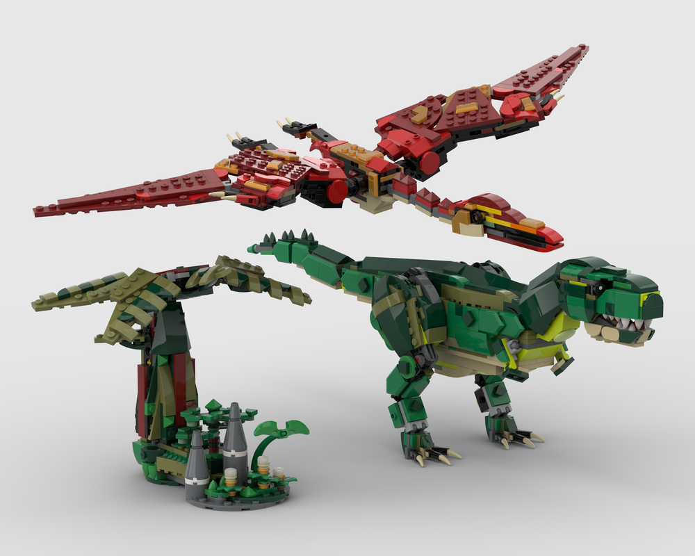 Lego Tyrannosaurus and Quetzalcoatlus