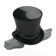 Lego Top Hat with Light Bluish Grey Hair Sticking Out Sideways Pattern / Black