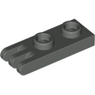 Lego Hinge Plate 1 x 2 with 3 Fingers [Hollow Studs] / Dark Gray