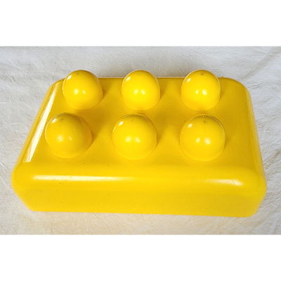 Lego Primo Baseplate / Storage Lid, Rectangular with Six Round Studs / Yellow