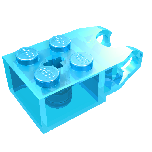 Lego Technic Brick Special 2 x 2 with Ball Socket Wide and Axle Hole / Trans-Light Blue