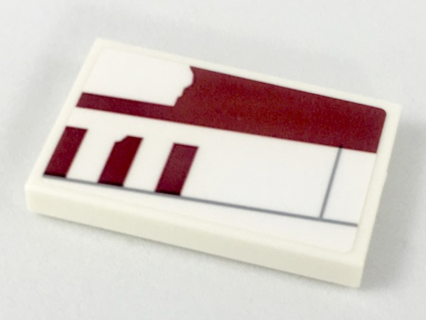 Lego Tile 2 x 3 with X-wing Red Three (Biggs Darklighter) Signs Pattern Model Right Side (Sticker) - Set 75218
