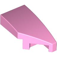 Lego Brick Wedged, Curved 2 x 1 with Stud Notch Right / Bright Pink