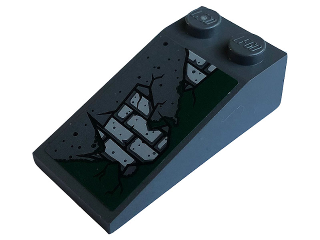 Lego Slope 18 4 x 2 with Bricks and Dark Green Moss Pattern (Sticker) - Set 70420