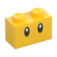 Lego Brick 1 x 2 with Oval Eyes Print