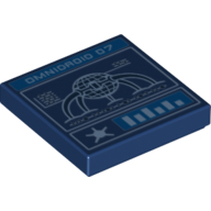 Lego Tile 2 x 2 with 'OMNIDROID 07' Screen and Controls Print / Dark Blue