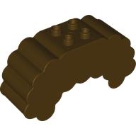 Lego Duplo Brick, Hair, 2 x 2 Top Studs, Rounded / Dark Brown