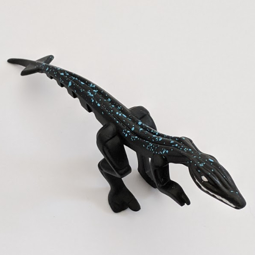 Lego Animal, Dinosaur, Mutant Lizard with Blue Specks on Back / Black
