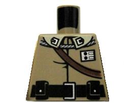 Lego Torso SW General Calrissian Braid, Badge, Black Belt and Shoulder Strap Pattern / Dark Tan