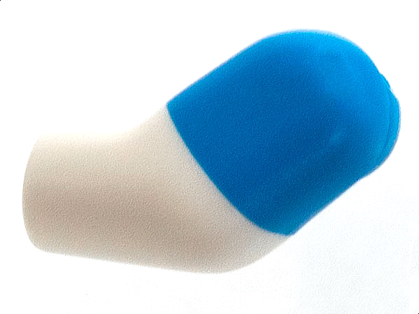 Lego Arm, Left with Molded Dark Azure Short Sleeve  Pattern / White
