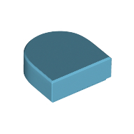 Lego Tile Round 1 x 1 Half Circle / Medium Azure