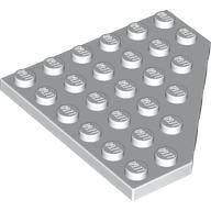 Lego Wedge Plate 6 x 6 Cut Corner / White