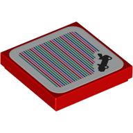 Lego Tile 2 x 2 with Kart, Barcode Print (Sticker)