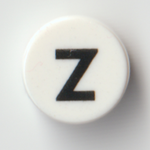 Lego Tile Round 1 x 1 with Black 'Z' print