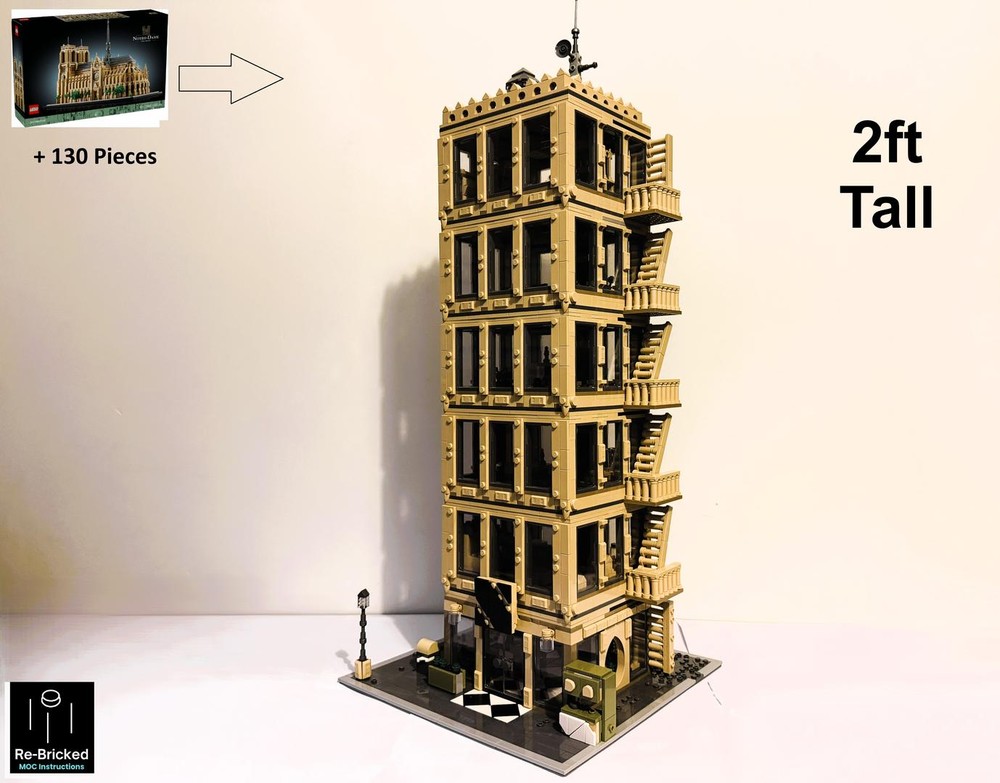 Lego Daily News Tower modular modification of 21061
