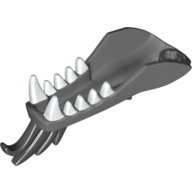 Lego Creature Body Part, Dragon Head Lower Jaw with White Teeth and Black Spines Print
