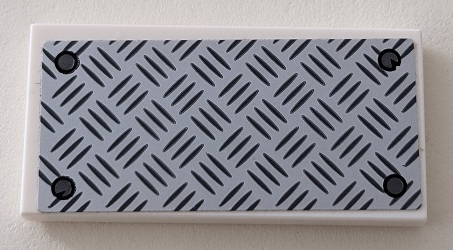 Lego Tile 2 x 4 with Tread Plate Pattern (Sticker) - Set 70915