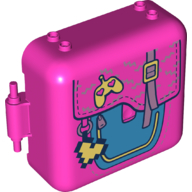 Lego Pod, Square 3 x 8 x 6 2/3 [Male] with Bag, Heart, Straps, Game Controller Print / Dark Pink