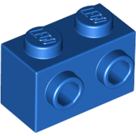 Lego Brick Special 1 x 2 with 2 Studs on 1 Side / Blue