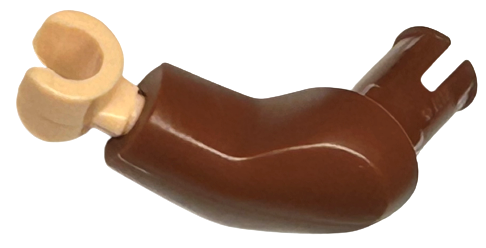 Lego Arm Large with Pin, Left with Light Nougat Hand / Reddish Brown