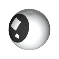 Lego Technic Ball Joint, Black Eye, White Square Pupils (Brickheadz) print