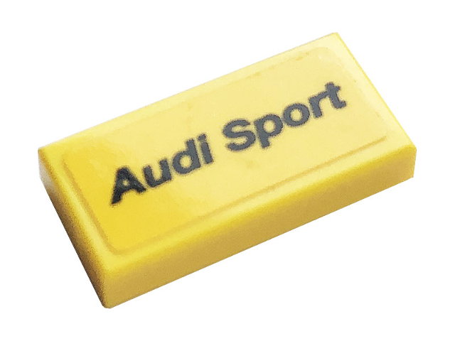 Lego Tile 1 x 2 with Black 'Audi Sport' Pattern (Sticker) - Set 76897