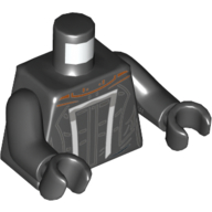 Lego Torso Jacket with White Lines Print, Black Arms and Hands / Black